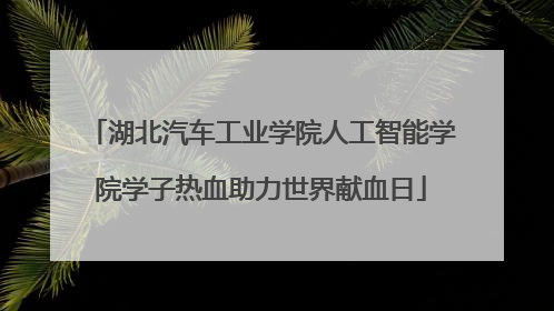 湖北汽车工业学院人工智能学院学子热血助力世界献血日